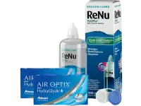Lentes de Contato Air Optix Plus HydraGlyde + Renu Multiplus - Packs