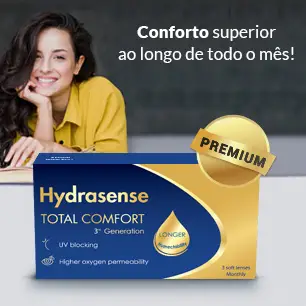 Conforto superior ao longo de todo o mês com as Lentes Hydrasense