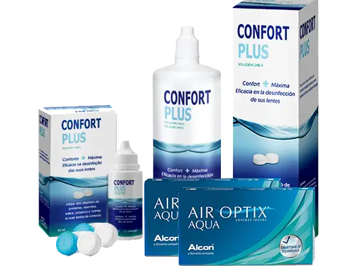 Lentes de Contato Air Optix Aqua + Confort Plus - Packs