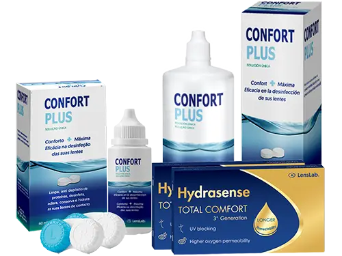 Lentes de Contato Hydrasense Total Comfort + Confort Plus - Packs