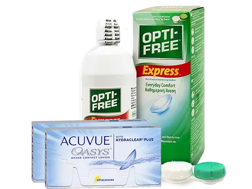 Lentes de Contato Acuvue Oasys + Opti-Free Express - Packs