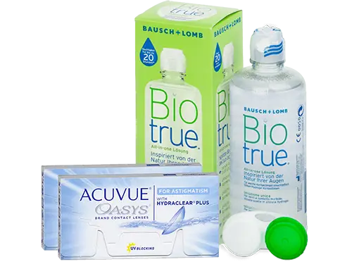 Lentes de Contato Acuvue Oasys for Astigmatism + Biotrue - Packs