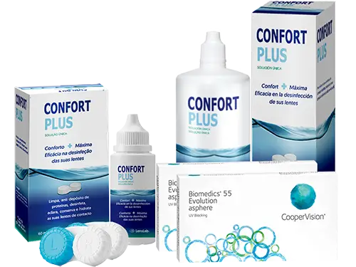 Lentes de Contato Biomedics 55 Evolution + Confort Plus - Packs