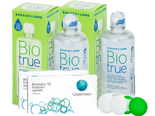 Lentes de Contato Biomedics 55 Evolution + Biotrue - Packs