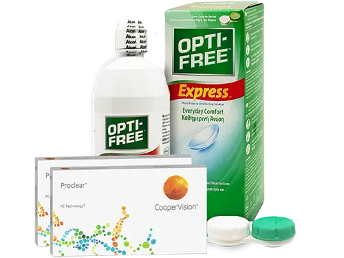 Lentes de Contato Proclear + Opti-Free Express - Packs