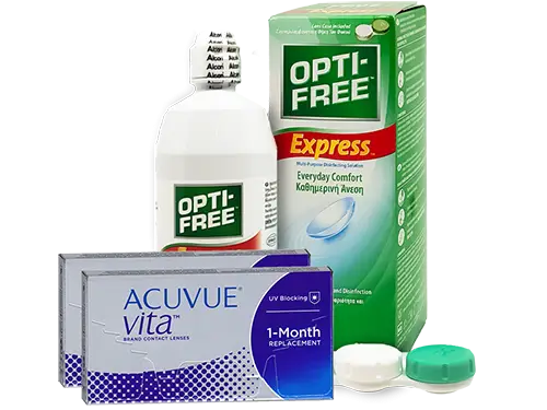 Lentes de Contato Acuvue Vita + Opti-Free Express - Packs