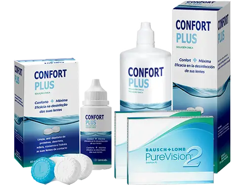 Lentes de Contato Purevision2 + Confort Plus - Packs
